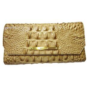 NWT Brahmin Soft Checkbook Wallet in Chino Melbourne Croc-embossed Leather